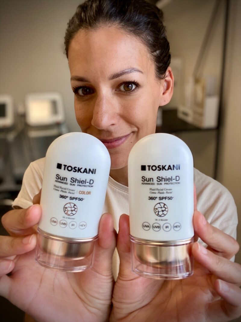 Toskani Sun Shiel-D SPF 50, bescherming tegen UVA, UVB, Infrarood en HEV-licht (blauw licht). En vitamine D booster